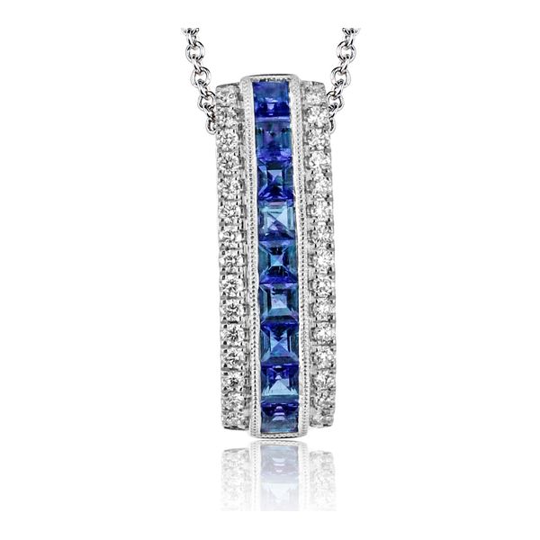 Simon G. Sapphire and Diamond Necklace Flora Gems Decatur, IL