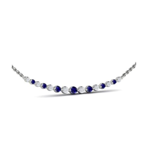 Sapphire and Diamond Bar Necklace Flora Gems Decatur, IL