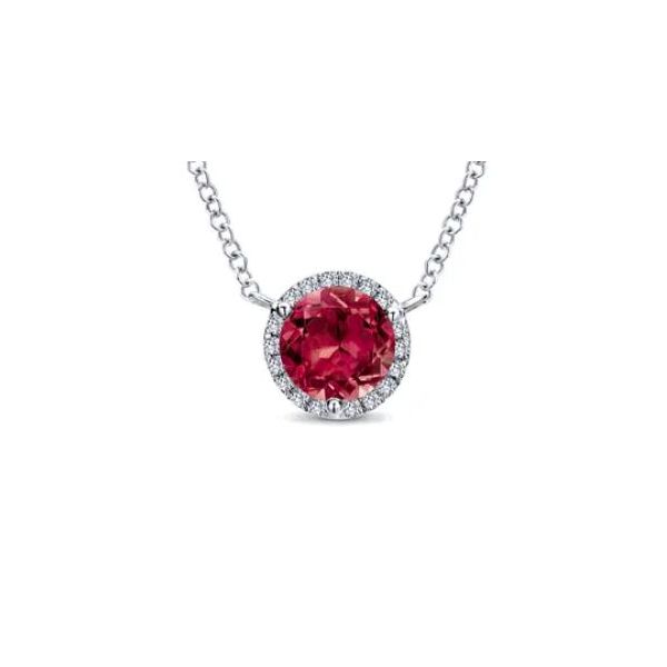 Garnet and Diamond Necklace Flora Gems Decatur, IL