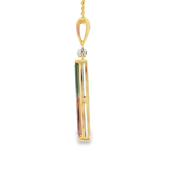 Tourmaline and Diamond Pendant Image 2 Flora Gems Decatur, IL