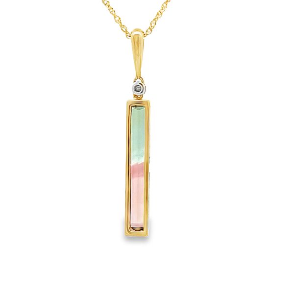 Tourmaline and Diamond Pendant Image 3 Flora Gems Decatur, IL