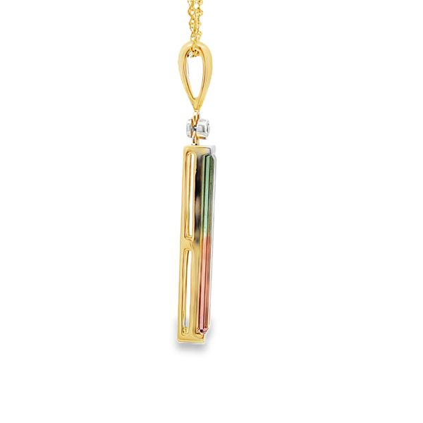 Tourmaline and Diamond Pendant Image 4 Flora Gems Decatur, IL