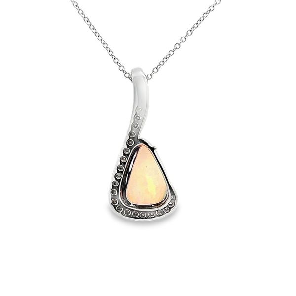 Crystal Opal and Diamond Pendant Image 3 Flora Gems Decatur, IL
