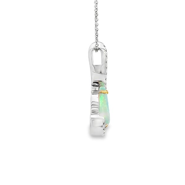 Crystal Opal and Diamond Pendant Image 4 Flora Gems Decatur, IL