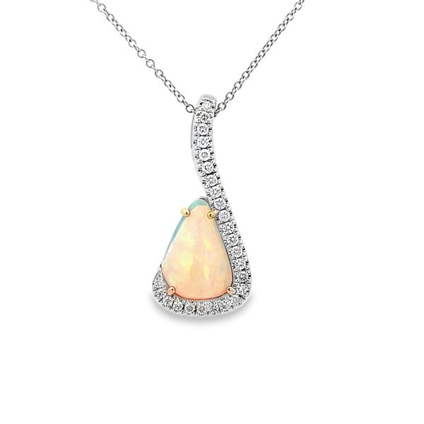 Crystal Opal and Diamond Pendant Flora Gems Decatur, IL