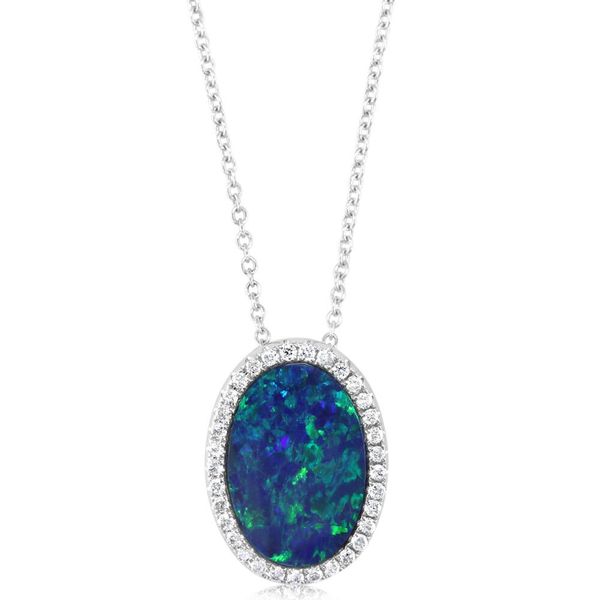 Opal and Diamond Pendant Flora Gems Decatur, IL