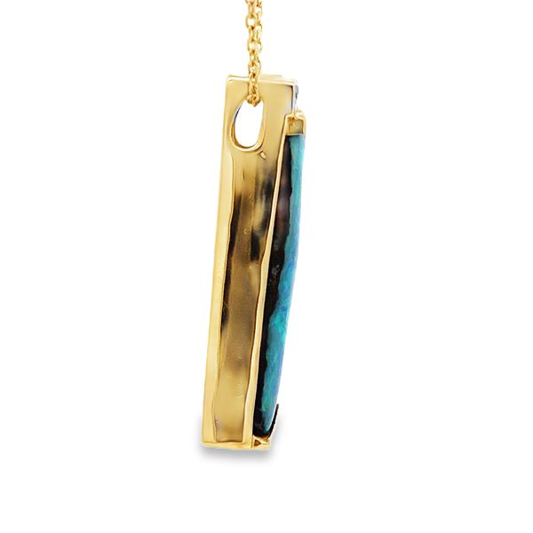 Opal and Diamond Pendant Image 4 Flora Gems Decatur, IL