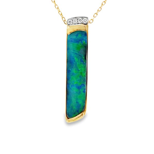 Opal and Diamond Pendant Flora Gems Decatur, IL
