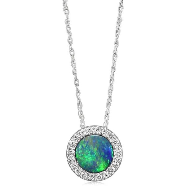 Opal and Diamond Necklace Flora Gems Decatur, IL