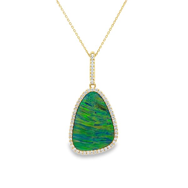 Opal and Diamond Pendant Flora Gems Decatur, IL