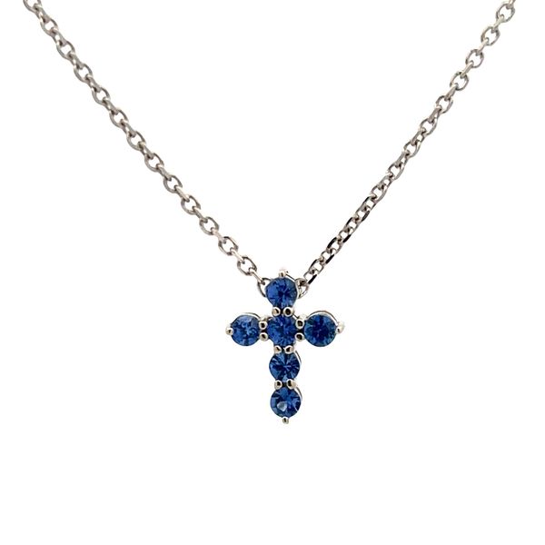Sapphire Cross Necklace Flora Gems Decatur, IL