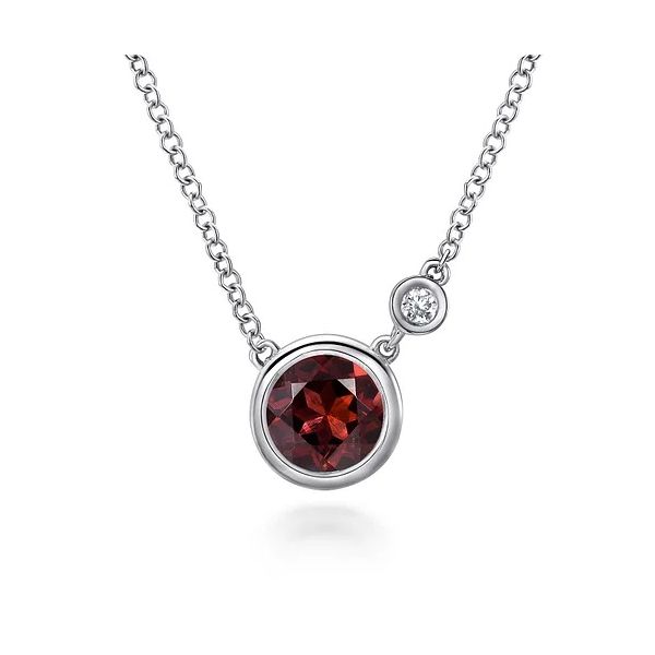 Sterling Silver Garnet and Diamond Pendant Flora Gems Decatur, IL