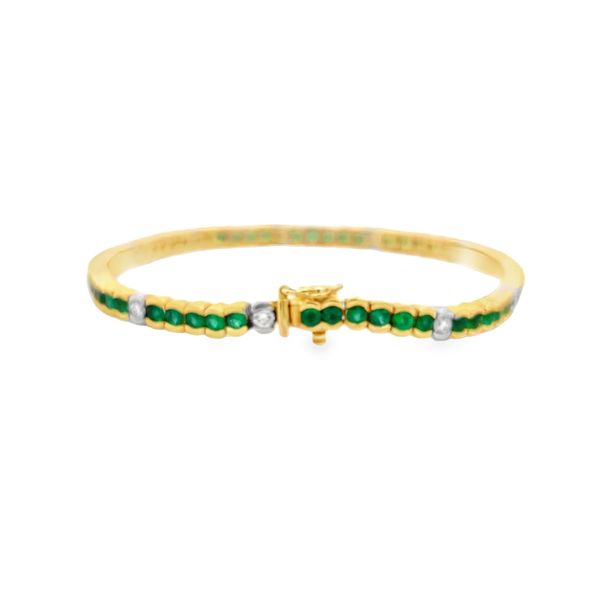 Emerald and Diamond Bracelet Image 3 Flora Gems Decatur, IL