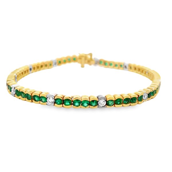 Emerald and Diamond Bracelet Flora Gems Decatur, IL