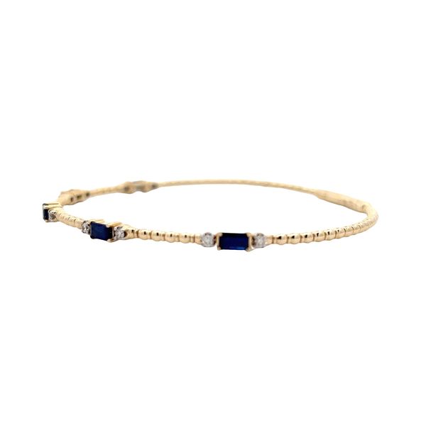 Blue Sapphire and Diamond Bracelet Image 2 Flora Gems Decatur, IL
