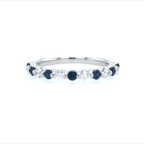 Blue Sapphire and Diamond Stackable Ring Flora Gems Decatur, IL
