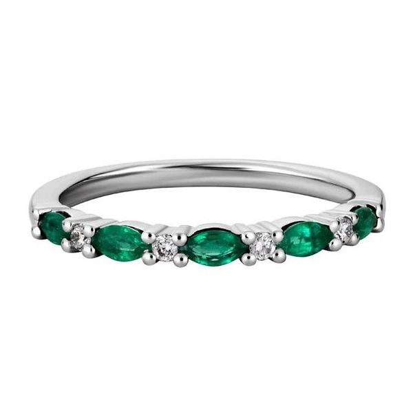 Emerald and Diamond Stackable Ring Flora Gems Decatur, IL