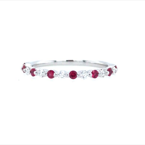 Ruby and Diamond Stackable Ring Flora Gems Decatur, IL