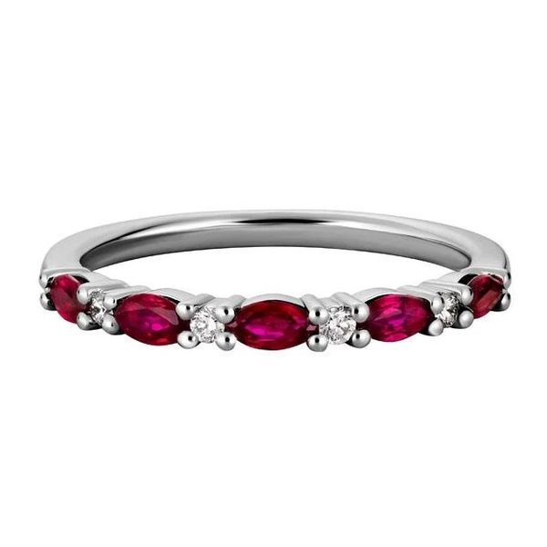 Ruby and Diamond Stackable Ring Flora Gems Decatur, IL