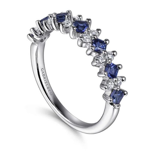 Sapphire and Diamond Stackable Ring Image 2 Flora Gems Decatur, IL