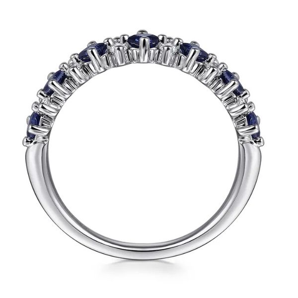 Sapphire and Diamond Stackable Ring Image 3 Flora Gems Decatur, IL