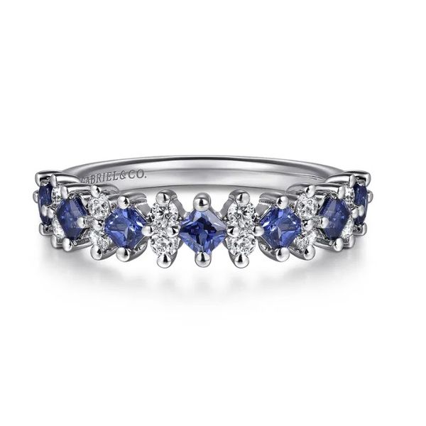 Sapphire and Diamond Stackable Ring Flora Gems Decatur, IL