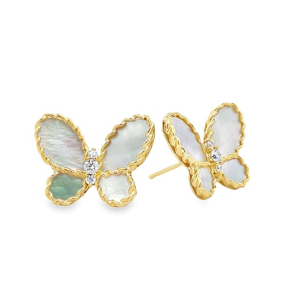 Roberto Coin Pearl and Diamond Earrings Flora Gems Decatur, IL