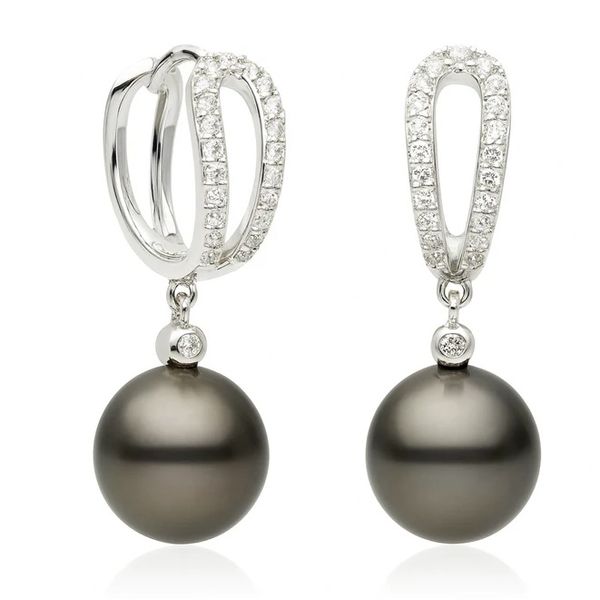Pearl and Diamond Earrings Flora Gems Decatur, IL
