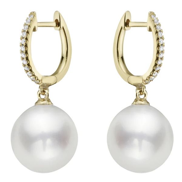 Pearl and Diamond Earrings Image 2 Flora Gems Decatur, IL