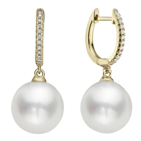 Pearl and Diamond Earrings Flora Gems Decatur, IL