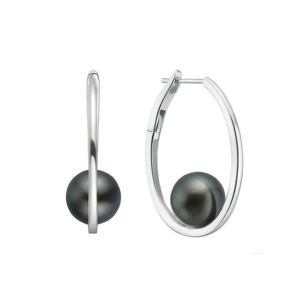 Pearl Hoop Earrings Flora Gems Decatur, IL