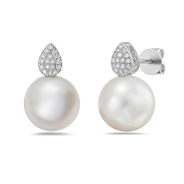 Pearl and Diamond Earrings Flora Gems Decatur, IL