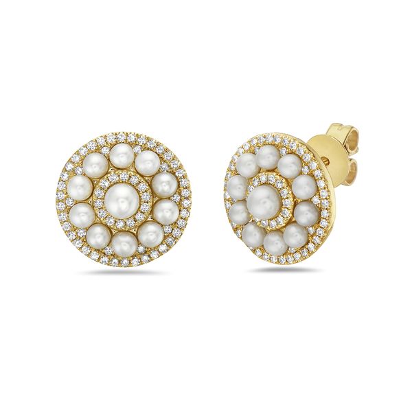 Pearl and Diamond Earrings Flora Gems Decatur, IL