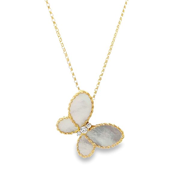 Roberto Coin Pearl and Diamond Necklace Flora Gems Decatur, IL
