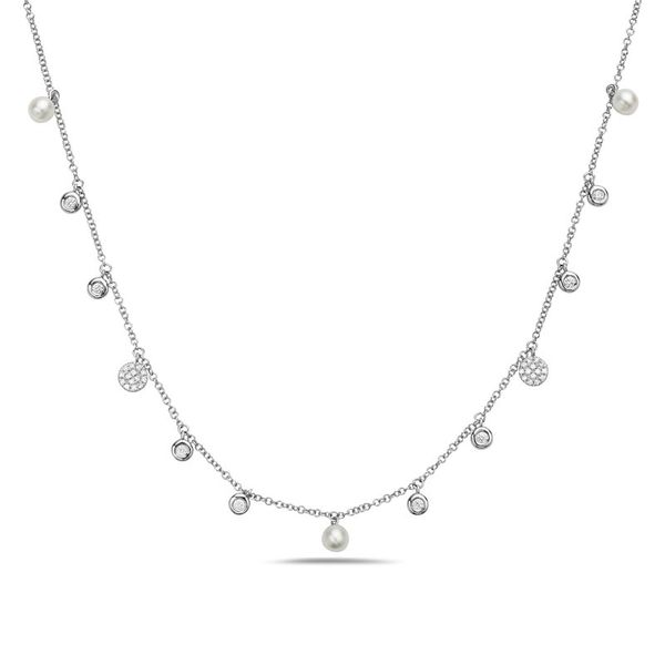 Pearl and Diamond Necklace Flora Gems Decatur, IL