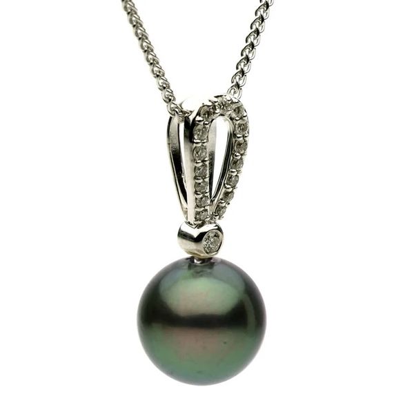 Pearl and Diamond Necklace Image 2 Flora Gems Decatur, IL