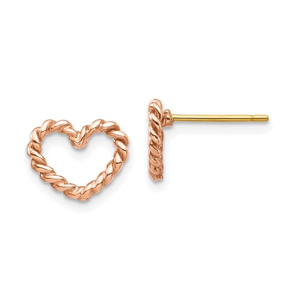 Gold Heart Earrings Flora Gems Decatur, IL