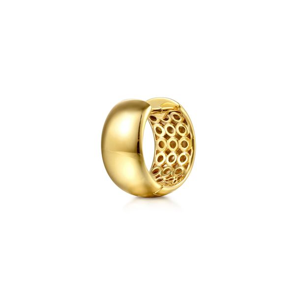 Gold Huggie Hoop Earrings Image 2 Flora Gems Decatur, IL
