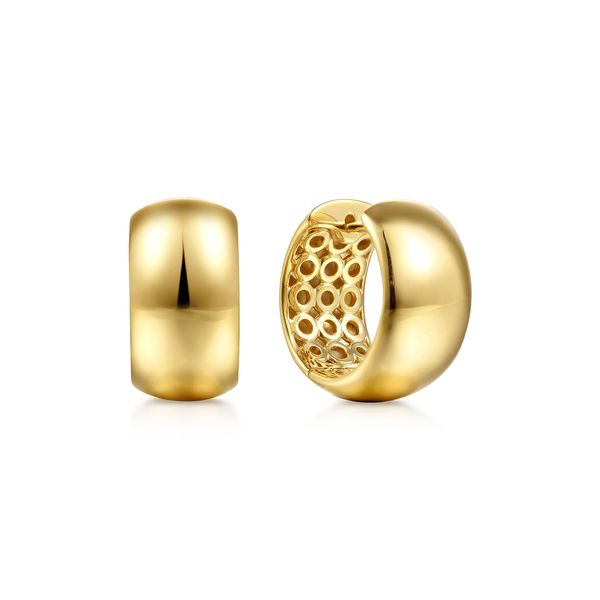 Gold Huggie Hoop Earrings Flora Gems Decatur, IL