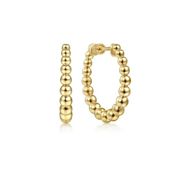 Gold Hoop Earrings Flora Gems Decatur, IL