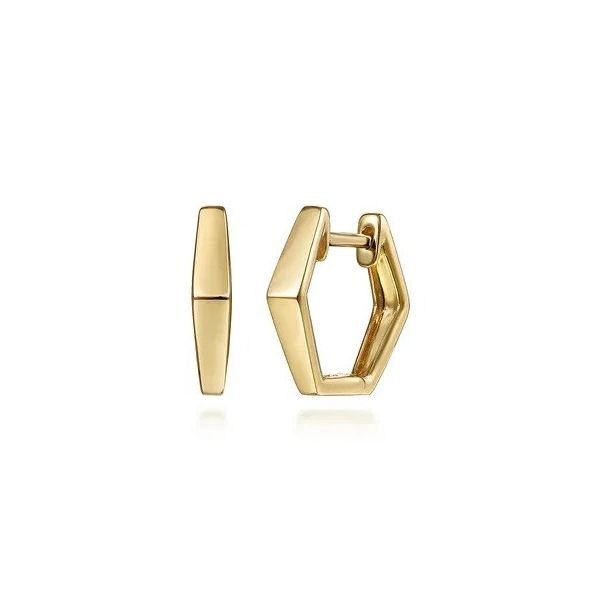 Gold Huggie Hoop Earrings Flora Gems Decatur, IL