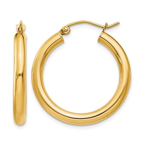 Gold Hoop Earrings Flora Gems Decatur, IL