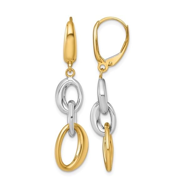 Gold Dangle Earrings Flora Gems Decatur, IL