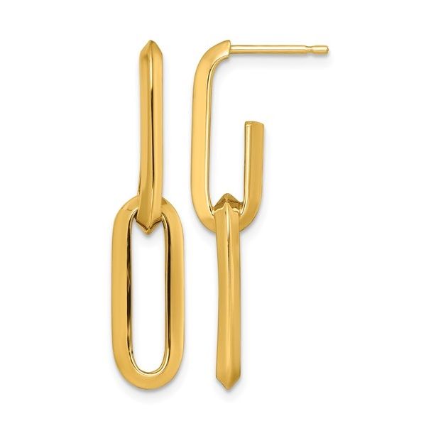 Gold Paperclip Dangle Earrings Flora Gems Decatur, IL