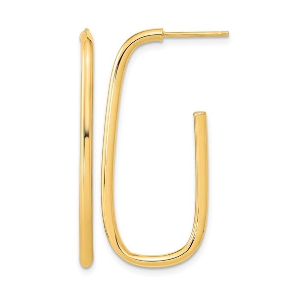 Gold J-Hoop Earrings Flora Gems Decatur, IL