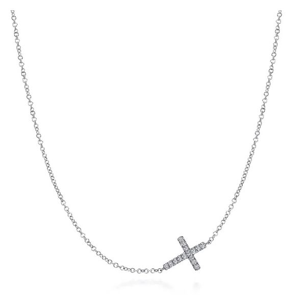 Sterling Silver and Sapphire Cross Necklace Flora Gems Decatur, IL