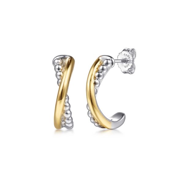 Sterling Silver and Yellow Gold Hoop Earrings Flora Gems Decatur, IL