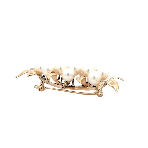 Estate - Akoya Pearl Foliate Pin Image 3 Flora Gems Decatur, IL