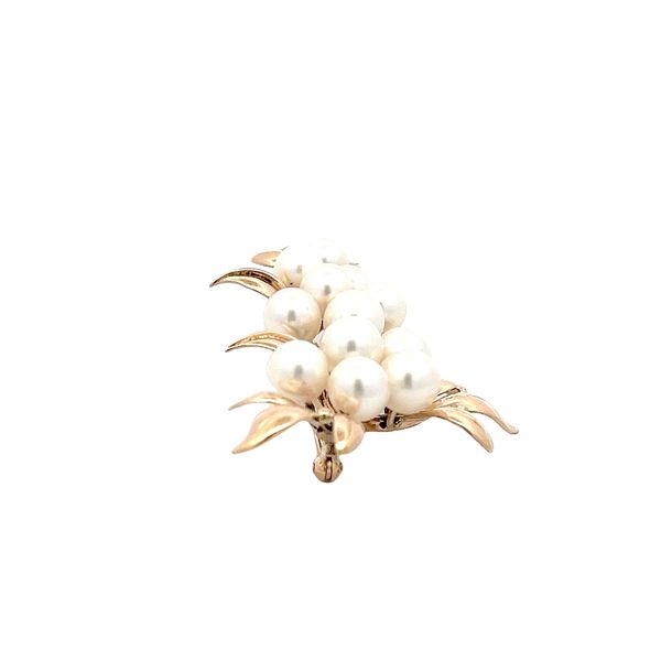 Estate - Akoya Pearl Foliate Pin Image 4 Flora Gems Decatur, IL