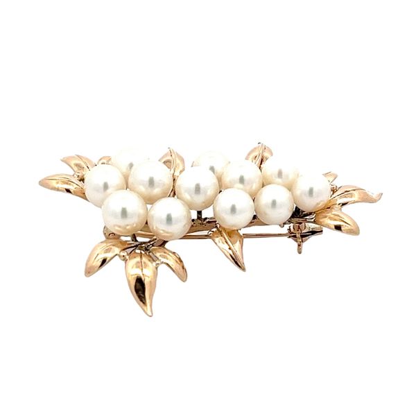 Estate - Akoya Pearl Foliate Pin Flora Gems Decatur, IL